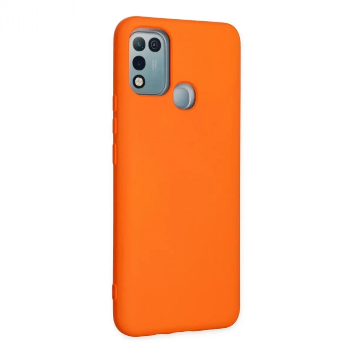 İnfinix Hot 10 Play Kılıf Nano İçi Kadife Silikon - Turuncu