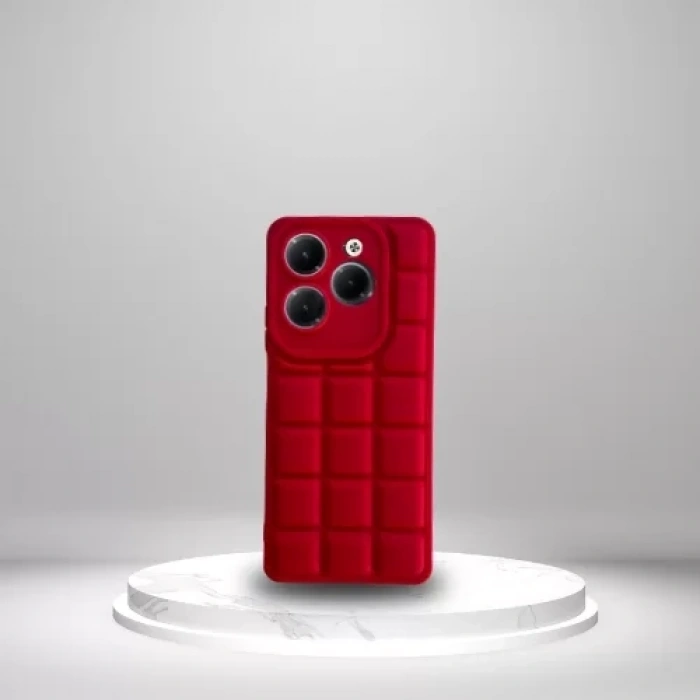 İnfinix Hot 40 Uyumlu  Silikon Madlen Case KIRMIZI