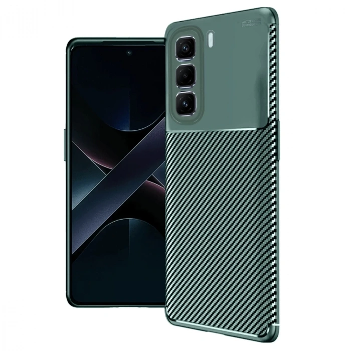 İnfinix Hot 50 Pro Plus 4g Auto Focus Karbon Kapak - Koyu Yeşil