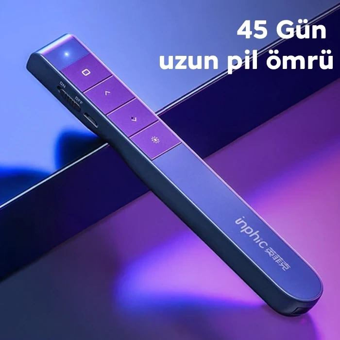 İNPHİC PL1 Projeksiyon Multimedya Sunum Şarjlı Kırmızı Lazerli Uzaktan Kumanda-(5775)