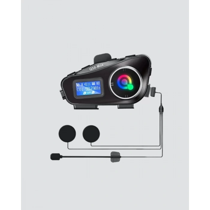 IP65 Suya Dayanıklı Kask Bluetooth Kulaklık LCD Ekranlı