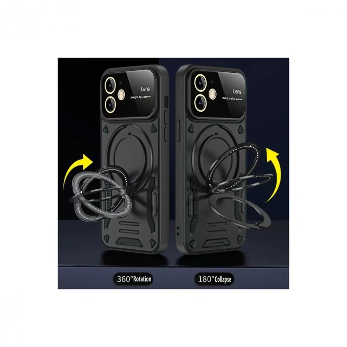 İphone 11 Kılıf Joy Lens Standlı Kapak - Mor