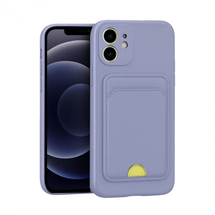 İphone 11 Kılıf Kelvin Kartvizitli Silikon - Lila