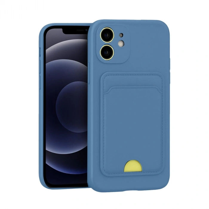 İphone 11 Kılıf Kelvin Kartvizitli Silikon - Mavi