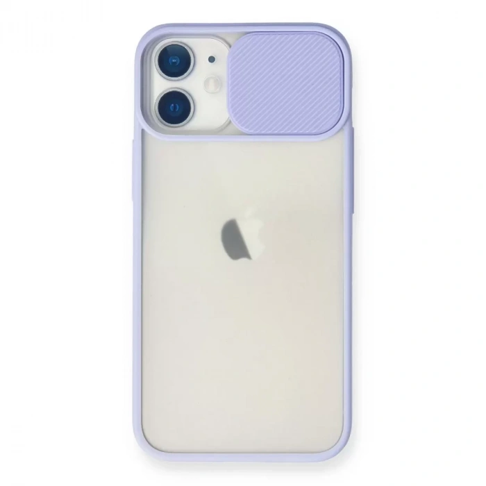 İphone 11 Kılıf Palm Buzlu Kamera Sürgülü Silikon - Lila