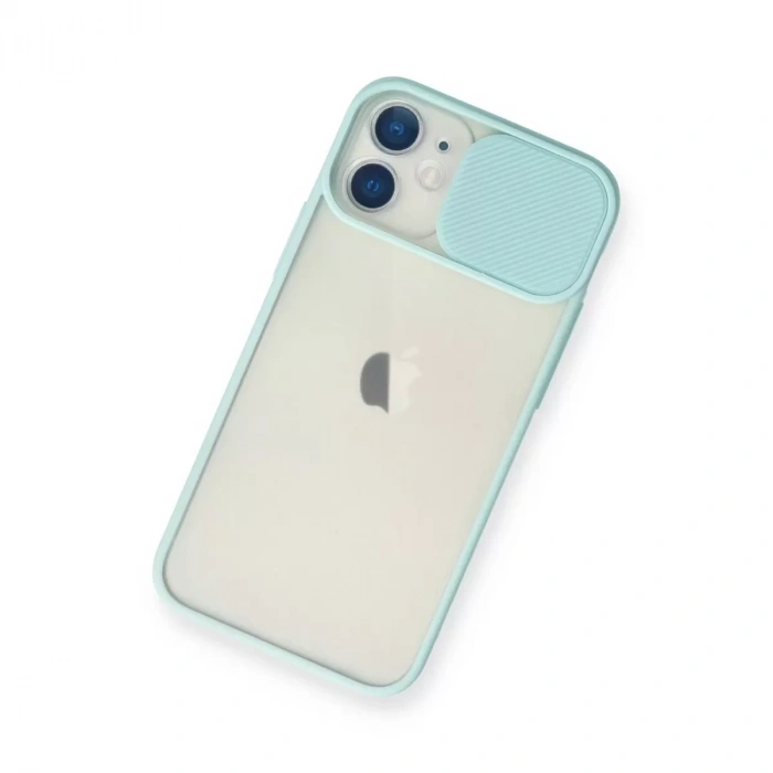 İphone 11 Kılıf Palm Buzlu Kamera Sürgülü Silikon - Turkuaz