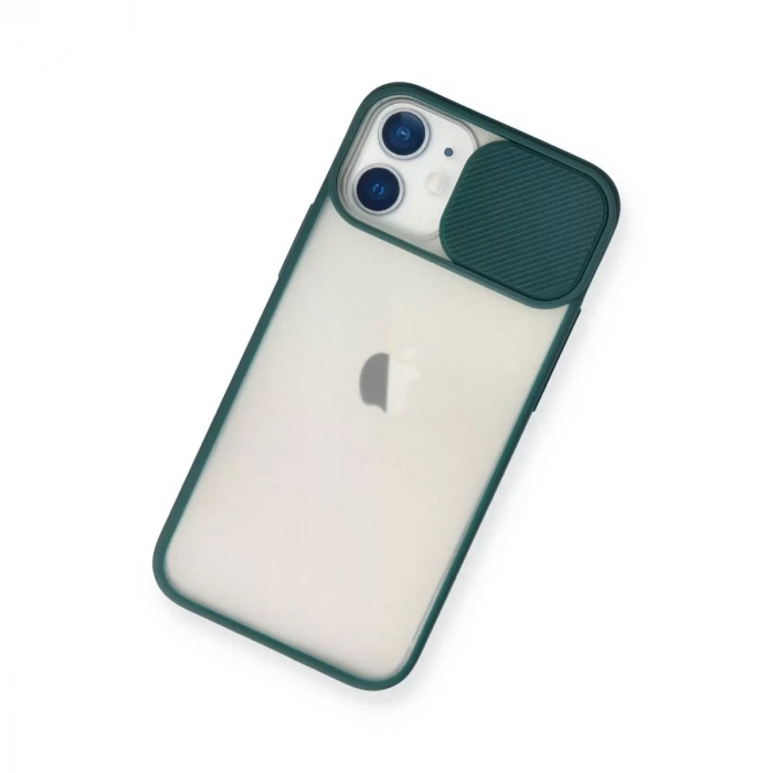 İphone 11 Kılıf Palm Buzlu Kamera Sürgülü Silikon - Yeşil