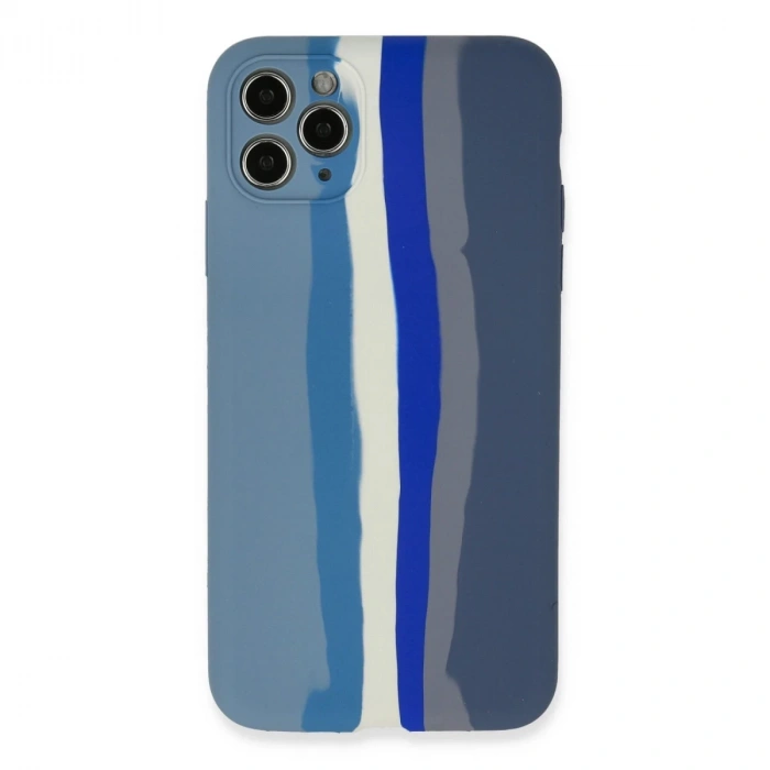 İphone 11 Pro Kılıf Ebruli Lansman Silikon - Mavi-gri
