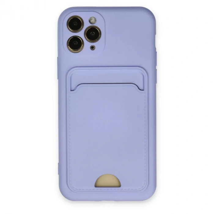 İphone 11 Pro Kılıf Kelvin Kartvizitli Silikon - Lila