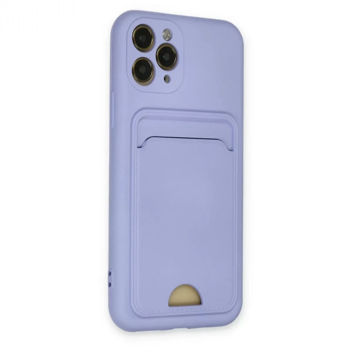 İphone 11 Pro Kılıf Kelvin Kartvizitli Silikon - Lila