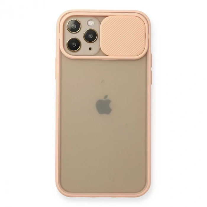 İphone 11 Pro Kılıf Palm Buzlu Kamera Sürgülü Silikon - Pembe