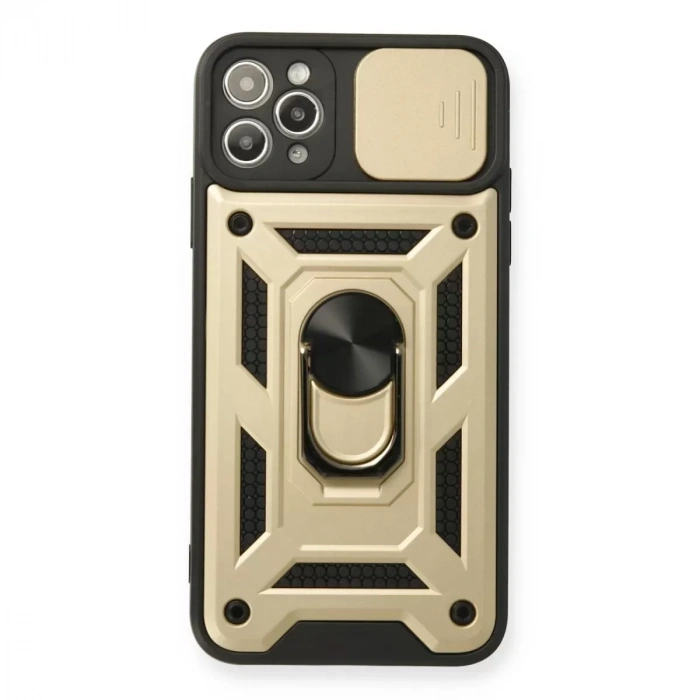 İphone 11 Pro Kılıf Pars Lens Yüzüklü Silikon - Gold