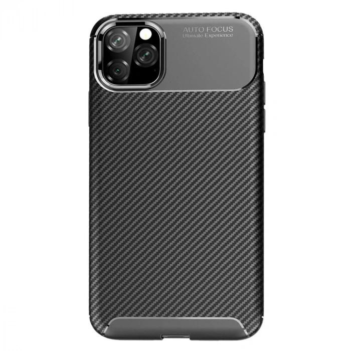 İphone 11 Pro Max Kılıf Auto Focus Karbon Kapak - Siyah
