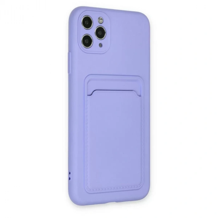 İphone 11 Pro Max Kılıf Kelvin Kartvizitli Silikon - Lila