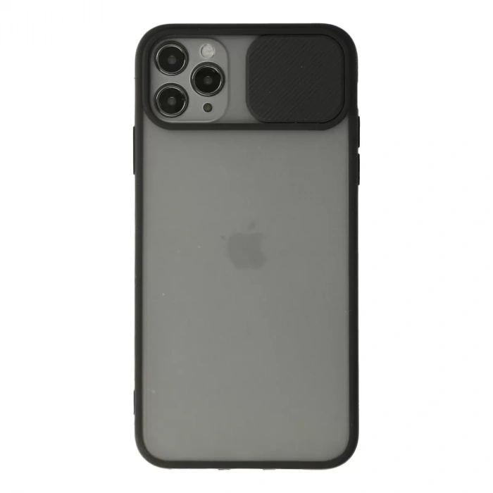 İphone 11 Pro Max Kılıf Palm Buzlu Kamera Sürgülü Silikon - Siyah