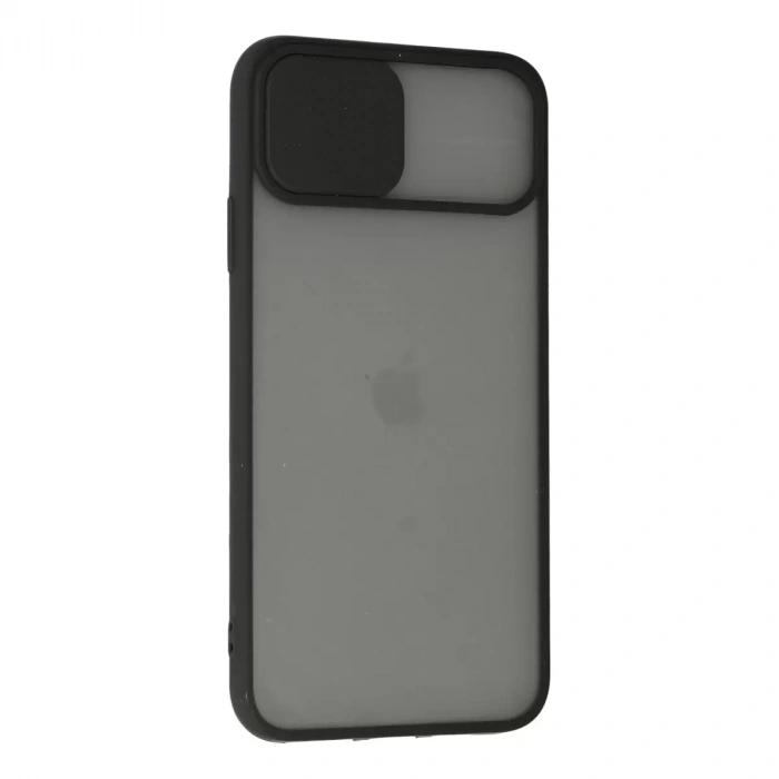 İphone 11 Pro Max Kılıf Palm Buzlu Kamera Sürgülü Silikon - Siyah