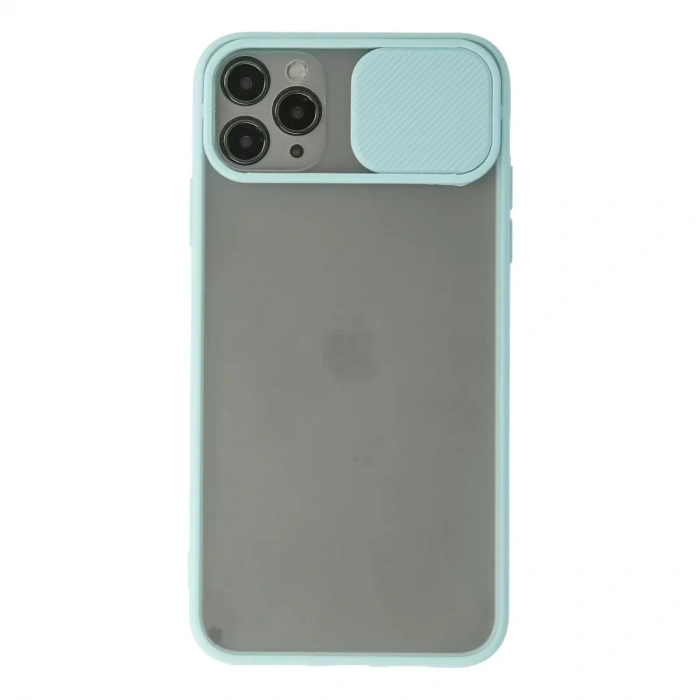 İphone 11 Pro Max Kılıf Palm Buzlu Kamera Sürgülü Silikon - Turkuaz