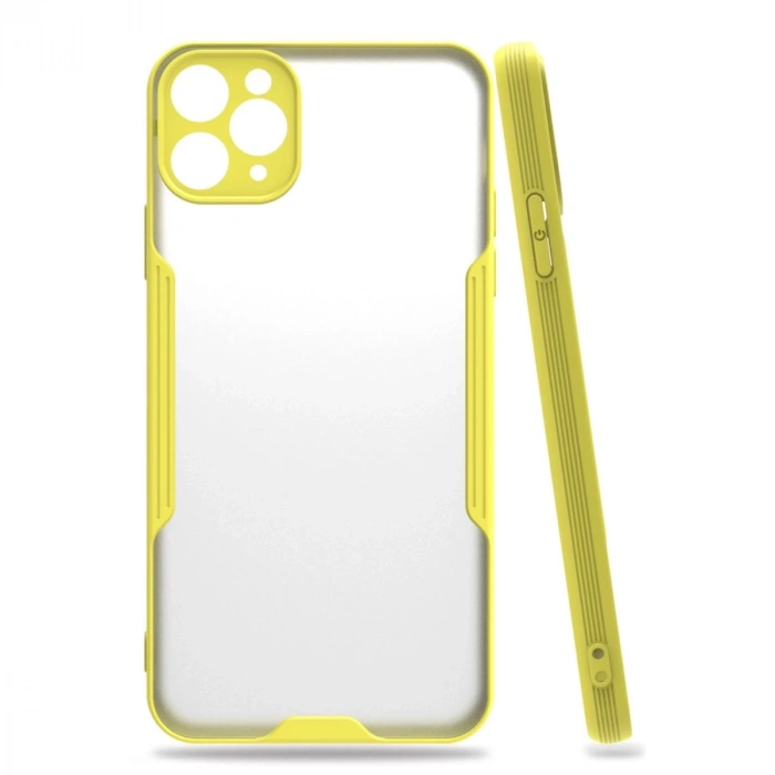İphone 11 Pro Max Kılıf Platin Silikon - Sarı