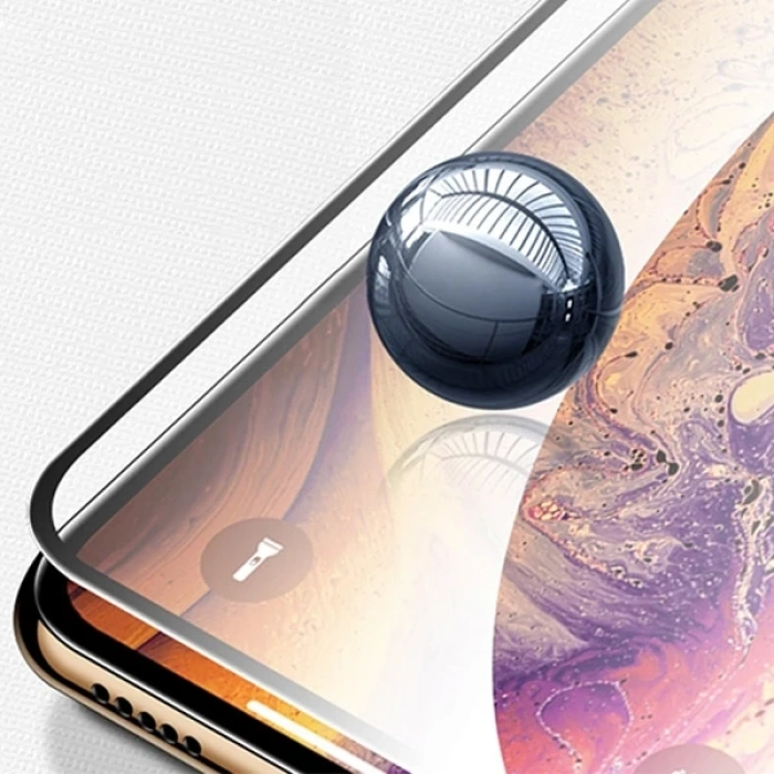 iPhone 12/12 Pro 6.1 3D Full High Aluminum Tempered Cam Ekran Koruyucu-(5775)