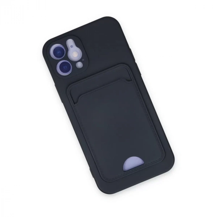İphone 12 Kılıf Kelvin Kartvizitli Silikon - Lacivert