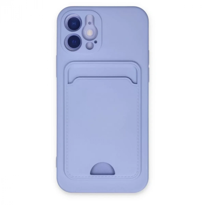 İphone 12 Kılıf Kelvin Kartvizitli Silikon - Lila