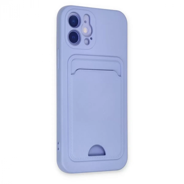 İphone 12 Kılıf Kelvin Kartvizitli Silikon - Lila