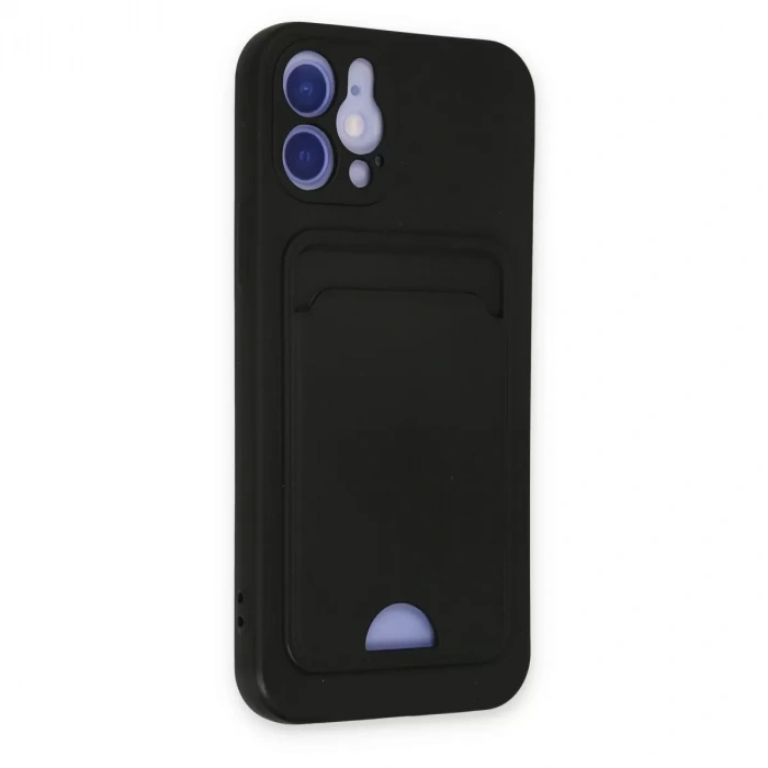 İphone 12 Kılıf Kelvin Kartvizitli Silikon - Siyah