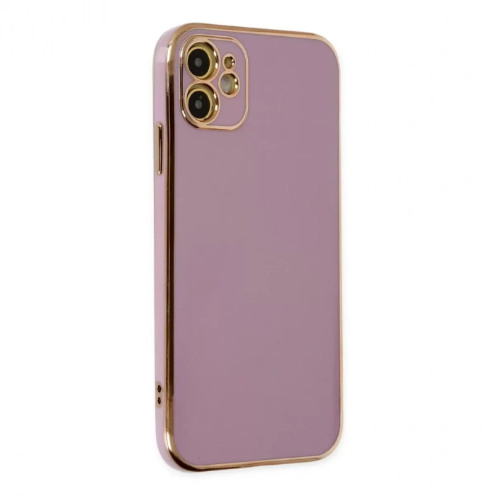 İphone 12 Kılıf Volet Silikon - Mor
