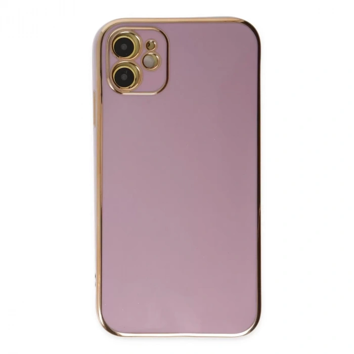 İphone 12 Kılıf Volet Silikon - Mor