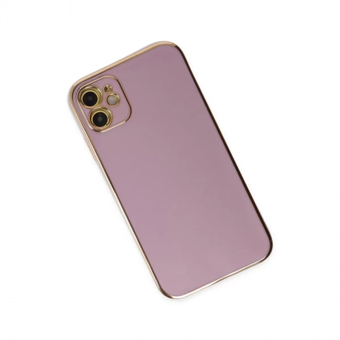 İphone 12 Kılıf Volet Silikon - Mor