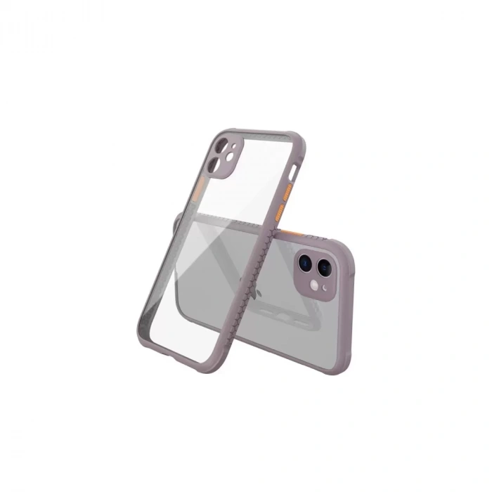 İphone 12 Mini Kılıf Miami Şeffaf Silikon - Açık Mor