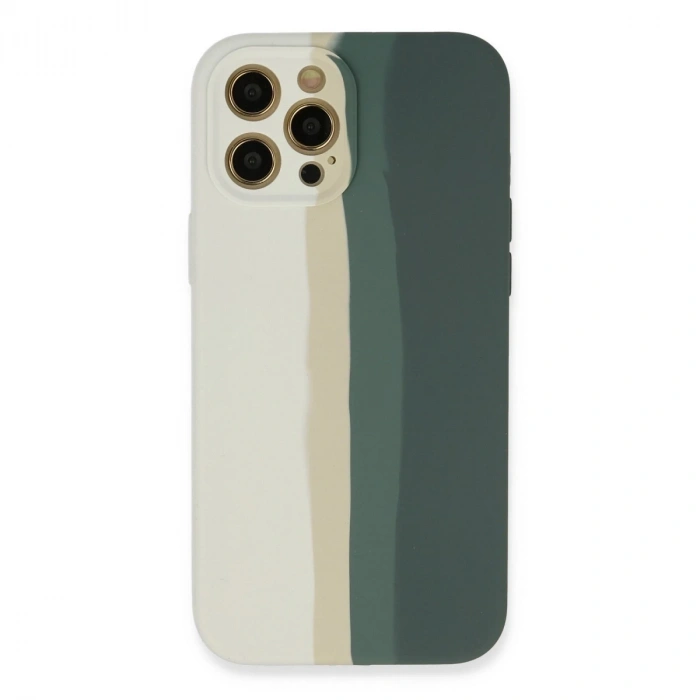 İphone 12 Pro Kılıf Ebruli Lansman Silikon - Beyaz-gri