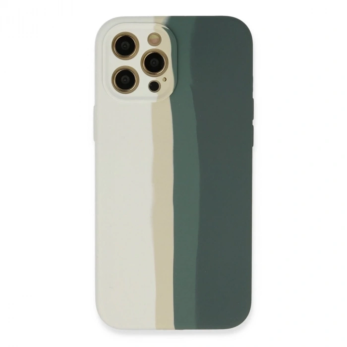 İphone 12 Pro Kılıf Ebruli Lansman Silikon - Beyaz-gri