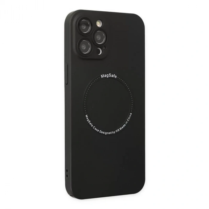 İphone 12 Pro Kılıf Jack Magneticsafe Lens Silikon - Siyah