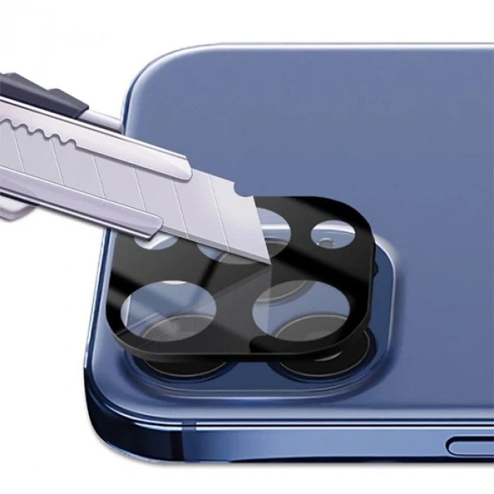 İPhone 12 Pro Max 6.7 3D full Kaplama Tempered Cam Kamera Koruyucu-(5775)