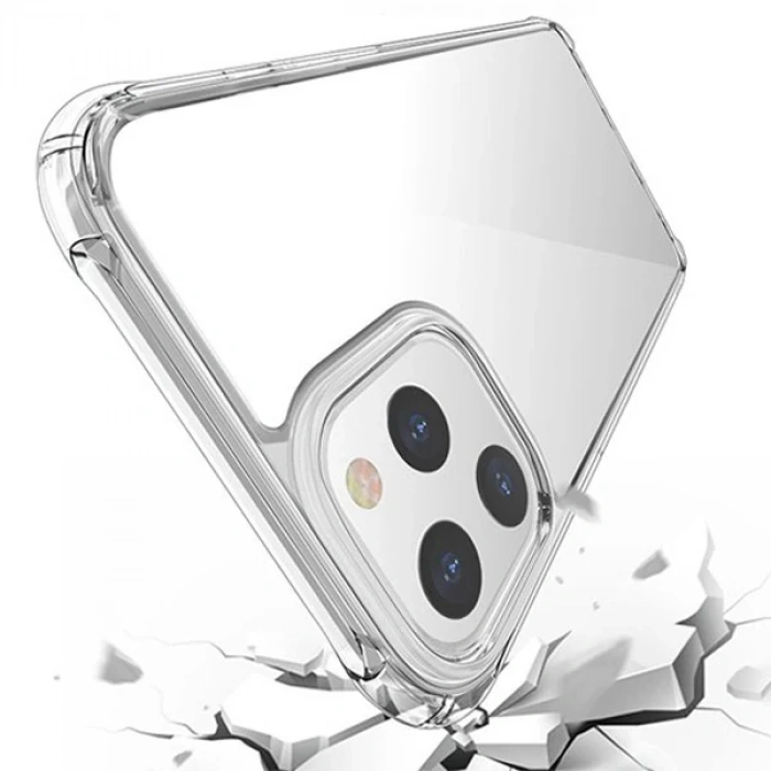 İPhone 12 Pro Max 6.7 Anti-Drop Silikon Kılıf Shockproof Şeffaf  kılıf-(5775)