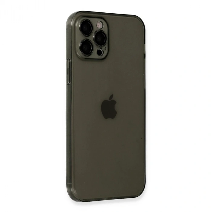 İphone 12 Pro Max Kılıf Fly Lens Silikon - Siyah
