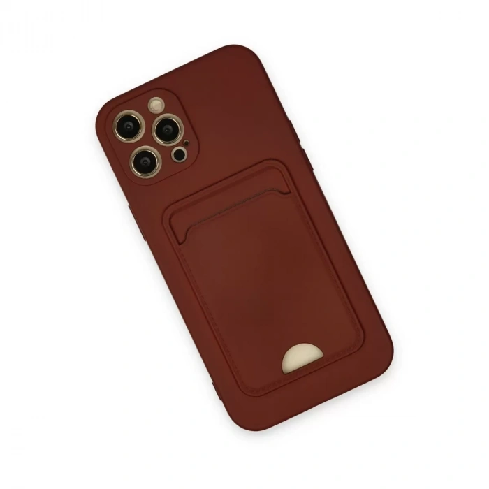 İphone 12 Pro Max Kılıf Kelvin Kartvizitli Silikon - Bordo