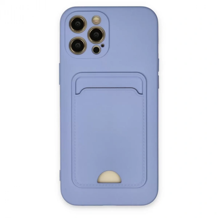 İphone 12 Pro Max Kılıf Kelvin Kartvizitli Silikon - Lila