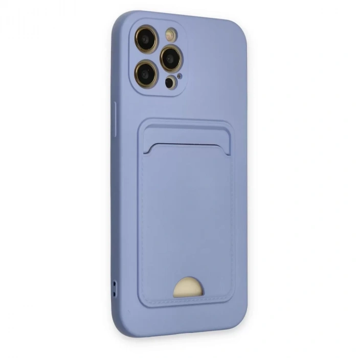 İphone 12 Pro Max Kılıf Kelvin Kartvizitli Silikon - Lila