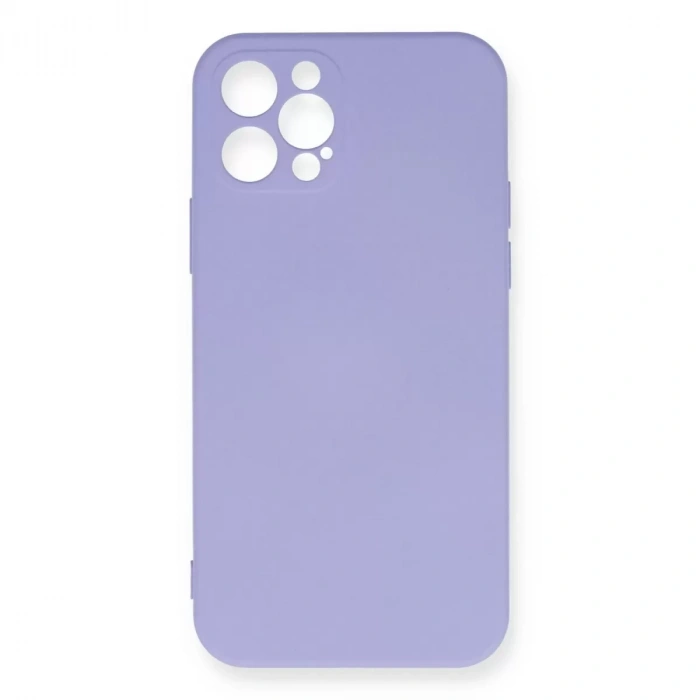 İphone 12 Pro Max Kılıf Nano İçi Kadife Silikon - Lila