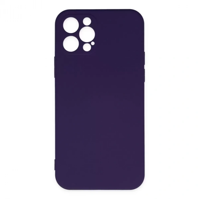 İphone 12 Pro Max Kılıf Nano İçi Kadife Silikon - Mor