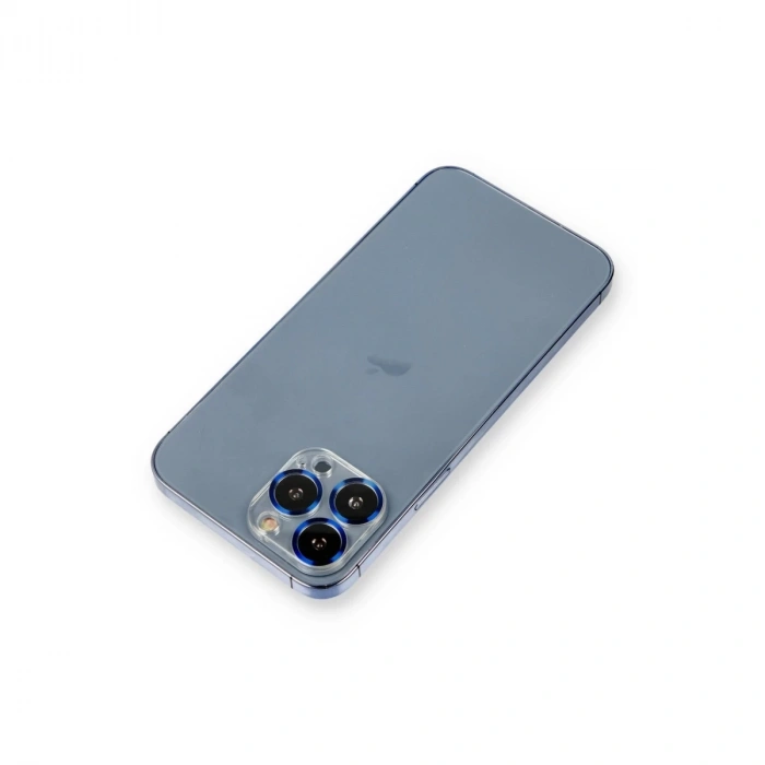 İphone 12 Pro Metal Kamera Lens Koruma Cam - Mavi