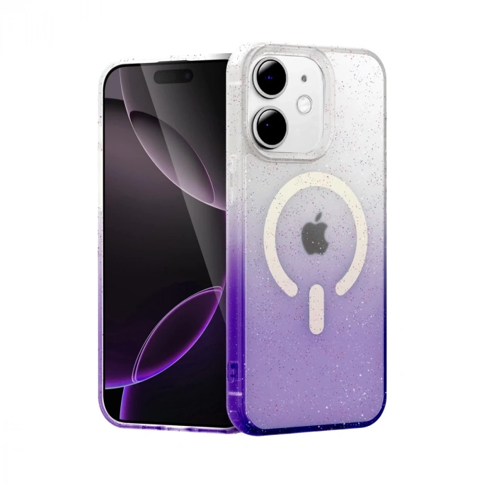 İphone 12 Pummel Shiny Magsafe Kapak - Mor