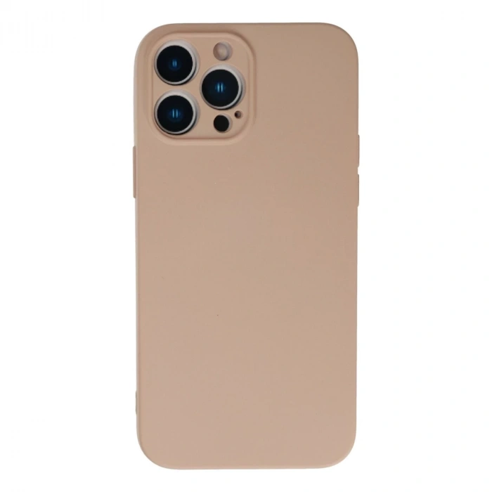 İphone 13 Pro Kılıf Nano İçi Kadife Silikon - Pudra
