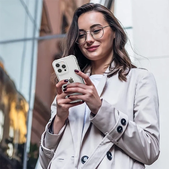 iPhone 13 Pro Max 6.7inç Shockproof Darbe Emici Silikon Kılıf-(5775)