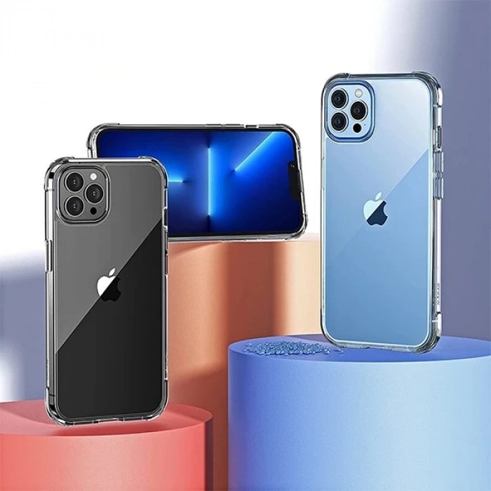iPhone 13 Pro Max 6.7inç Shockproof Darbe Emici Silikon Kılıf-(5775)