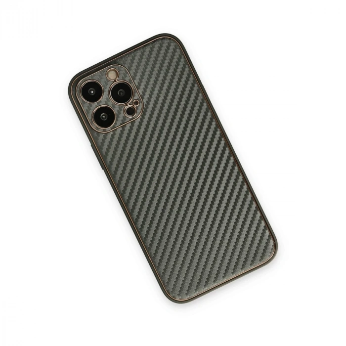 İphone 13 Pro Max Kılıf Coco Karbon Silikon - Füme