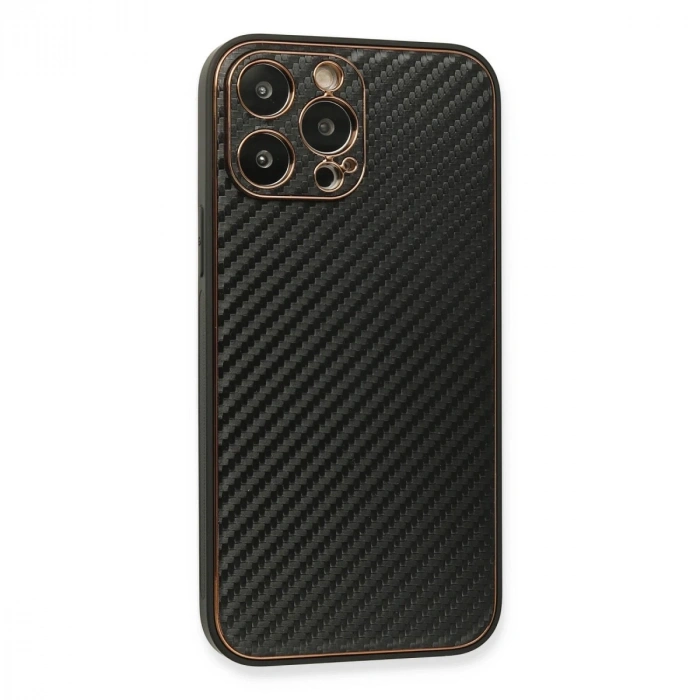 İphone 13 Pro Max Kılıf Coco Karbon Silikon - Siyah