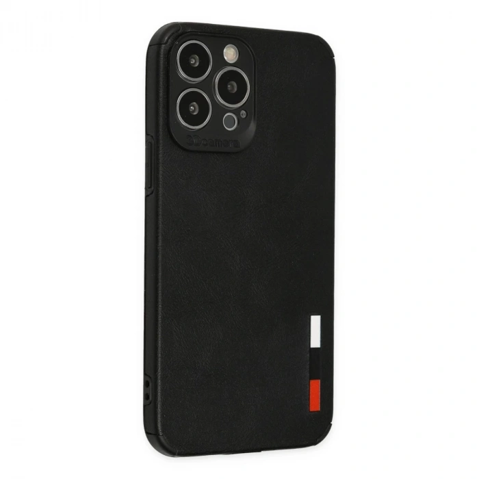 İphone 13 Pro Max Kılıf Loop Deri Silikon - Siyah